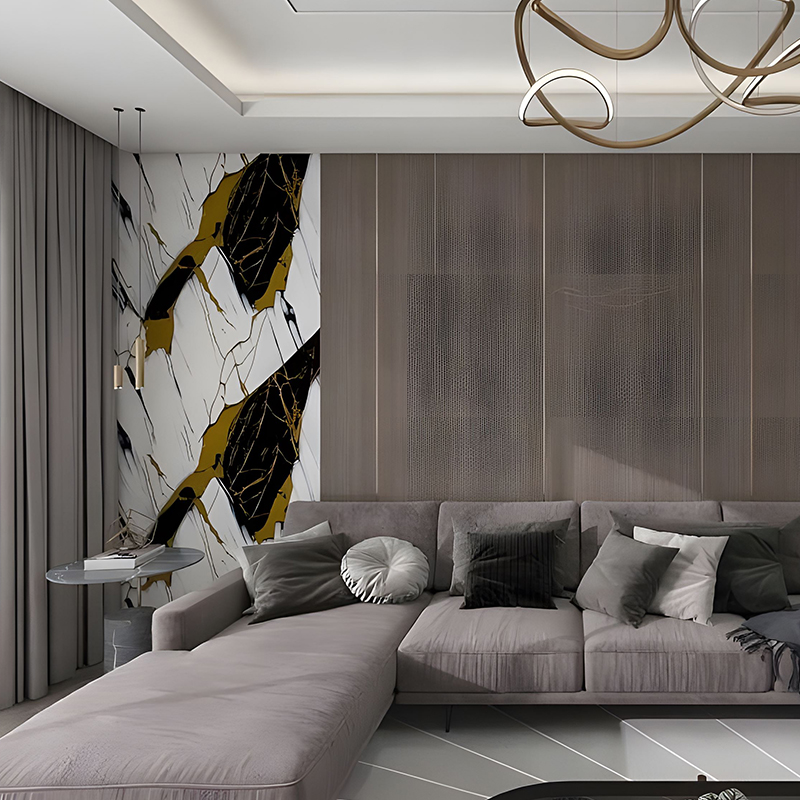 Filme preto dourado de transferência de animais de estimação para decoração de parede de sala de estar em jade